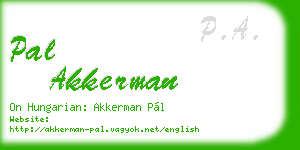 pal akkerman business card